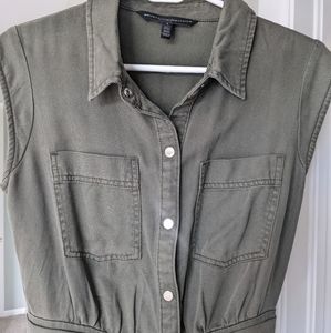 WHBM SUPER SOFT green utility dress